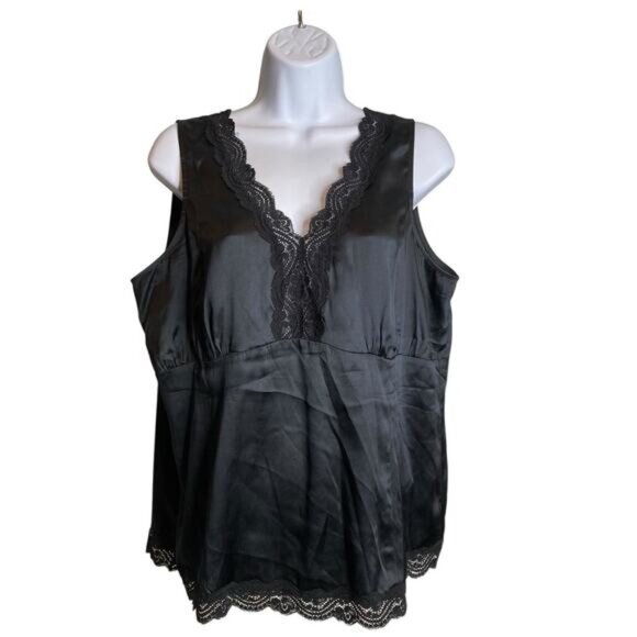 Shop Intuition by Jaye Hersh Women's Lace Silk Cami Top Size L Shell Delicate - Picture 1 of 10